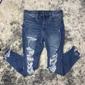 AE Super Hi-Rise Ripped Jeggings